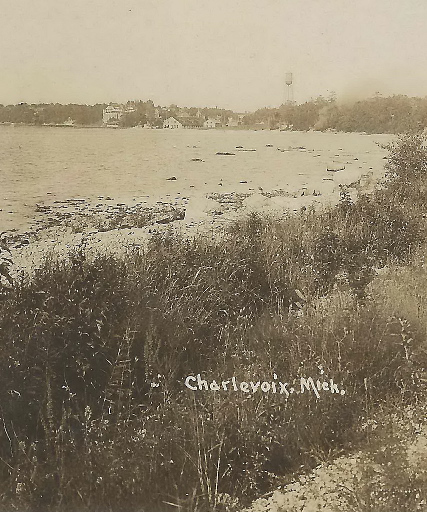 NW Charlevoix MI RPPC Circa 1910 Lakefront Road to Cottage… Flickr
