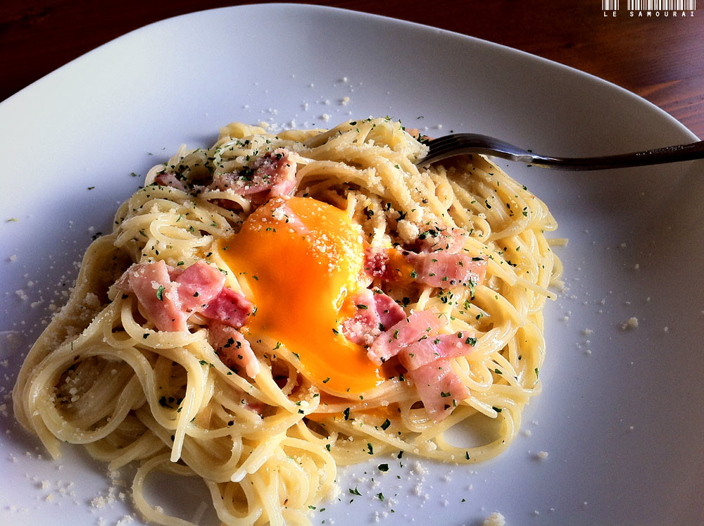carbonara you don't eat raw eggs do you? LeSamourai. Flickr