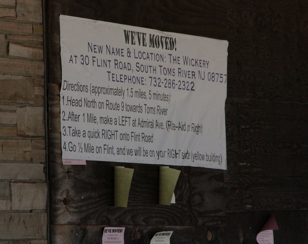 We've Moved The Wickery has moved to South Toms River. scottnj Flickr