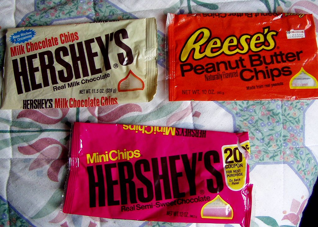 various 1980s Chocolate chip bags the pink Hershey's mini … Flickr