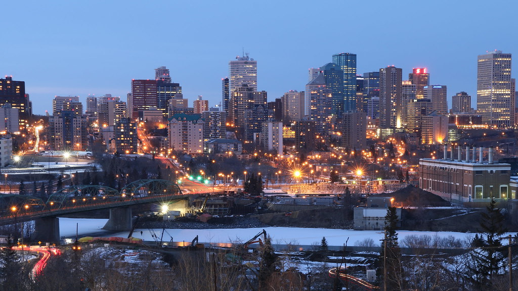 Edmonton Downtown from Saskatchewan Drive An evening photo… Flickr