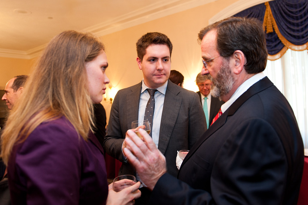 Jack Shannon (right) speaks with alumni Seton Hall University Flickr