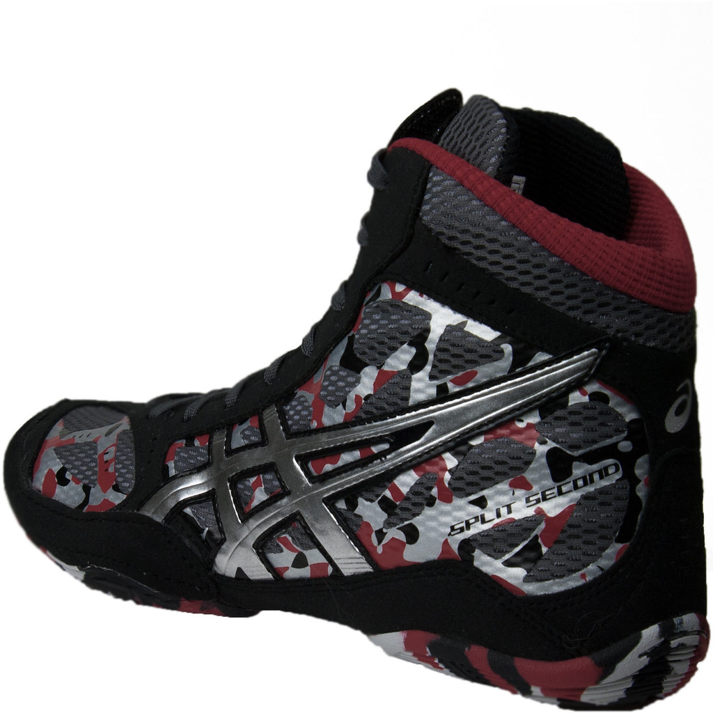 ASICS SS9 CAMO WRESTLING SHOES BLACK SILVER RED New for th… Flickr