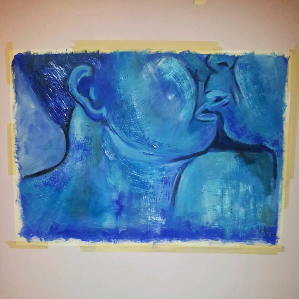 hues of blue zoomed in on the painting previous painting Mikela