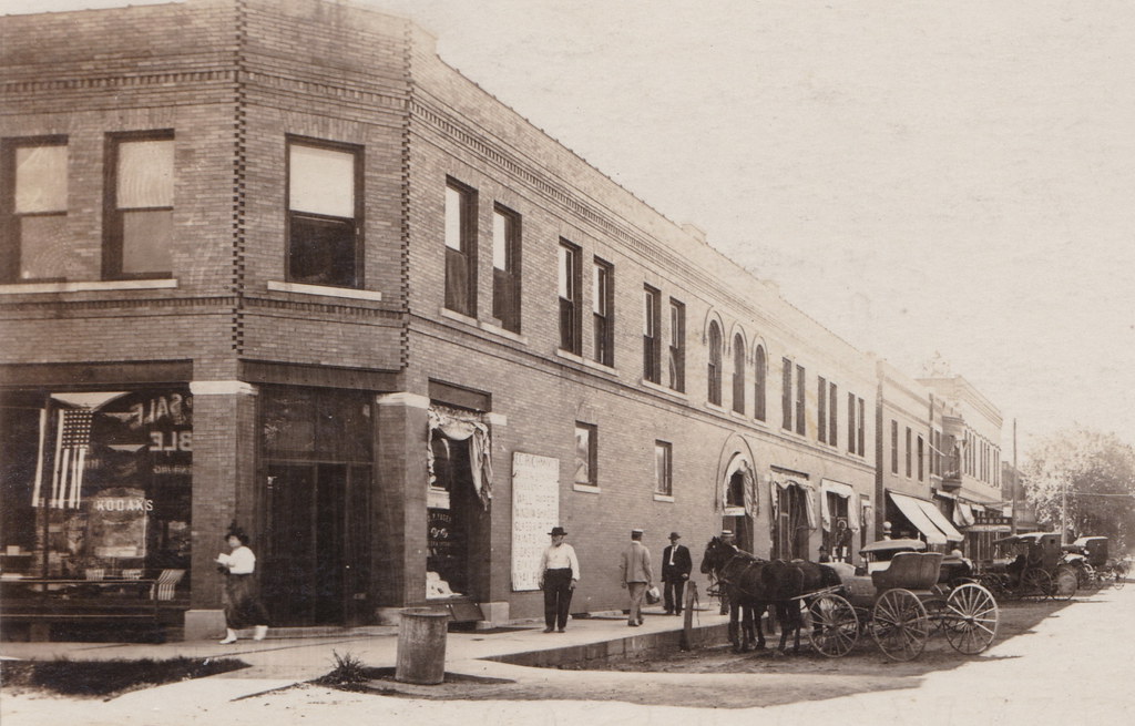 US IA Riceville IA RPPCc.1915 Downtown Stores Businesses D… Flickr
