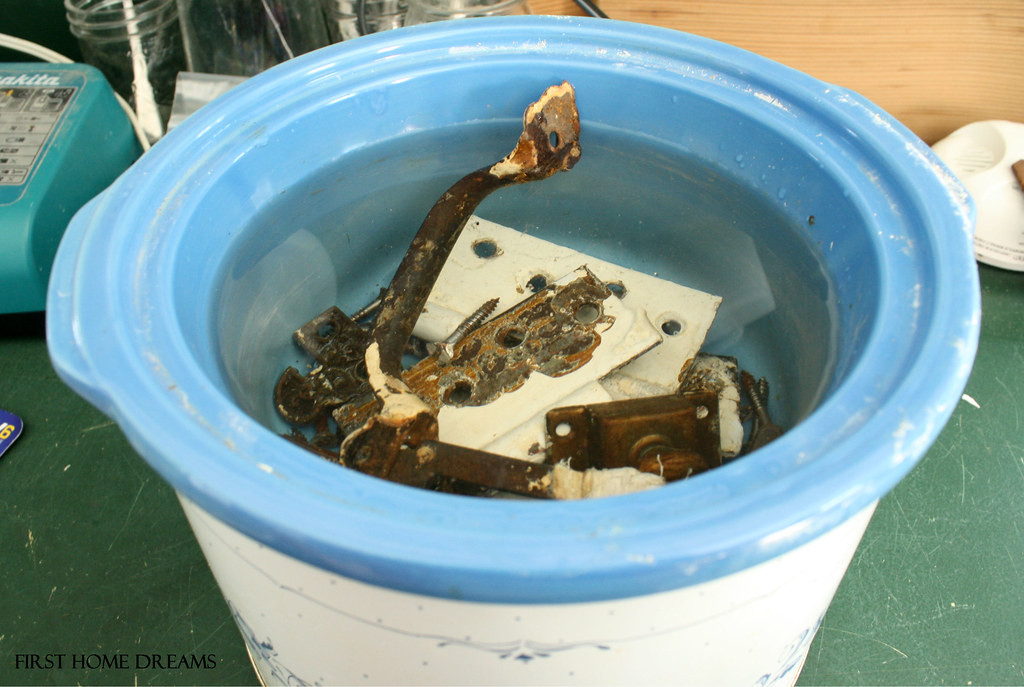 how to refinish antique hardware remove paint Ashley Flickr