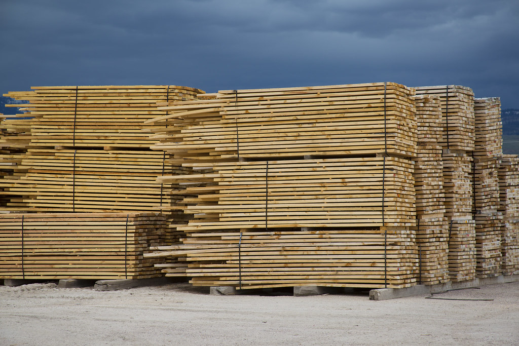 Lumber in the yard Jensen Lumber Co Inc in Ovid, Idaho
