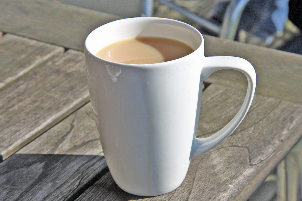 Mug of weak tea Wakehurst Place Ardingly, West Sussex, mike grice