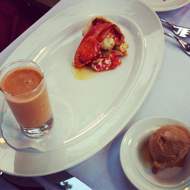 Lobster, three ways. Yes, that's lobster ice cream! Flickr