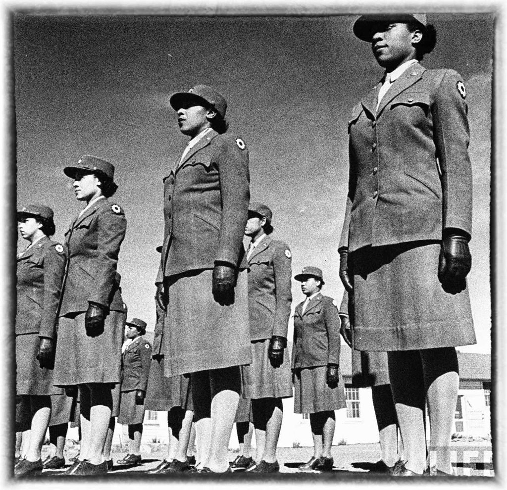 African American women of 32nd Co. , Women's Army Corps standing at