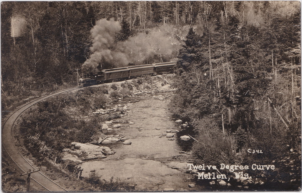 RR Mellen WI RPPC MinneapolisSt. Paul and Sault Ste. Mari… Flickr