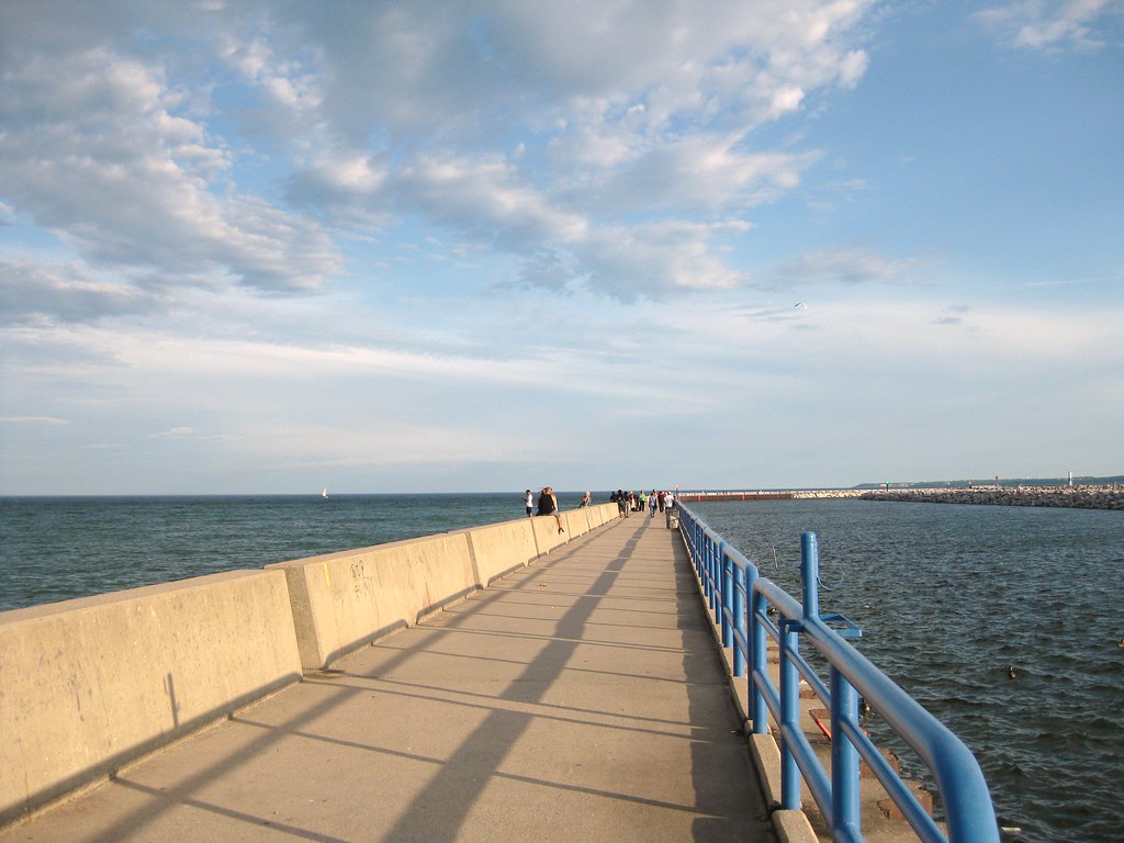 Lake Michigan Pier At the McKinley Marina in Milwaukee. lymejello