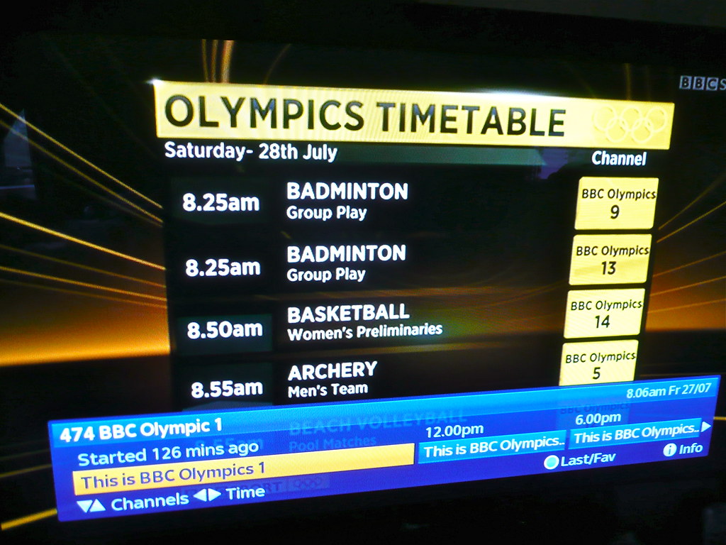 Olympic channel menu the BBC had an amazing 24 channels (4… Flickr