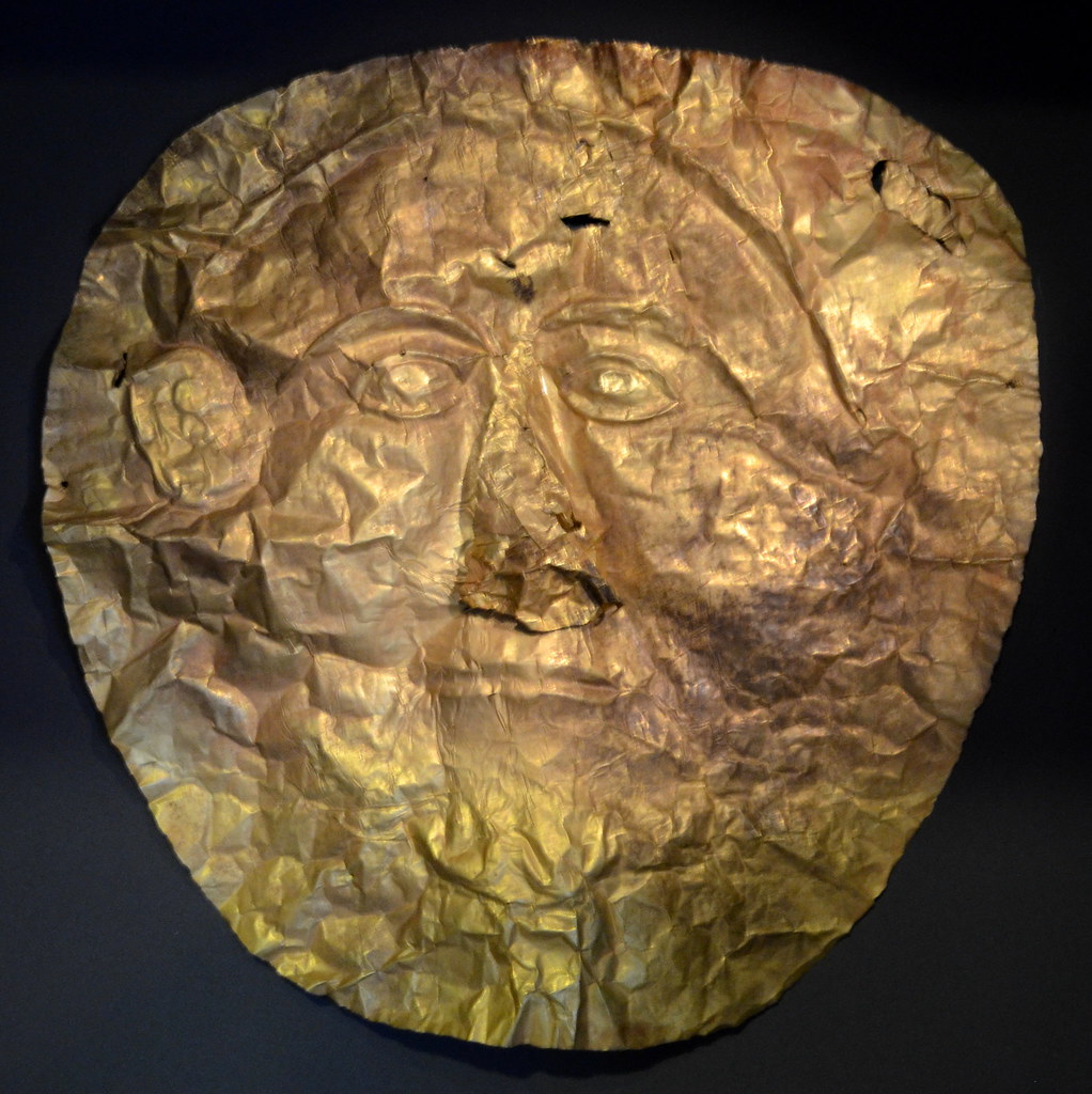 Gold death mask from Sindos Cemetery of Sindos, female bur… Flickr