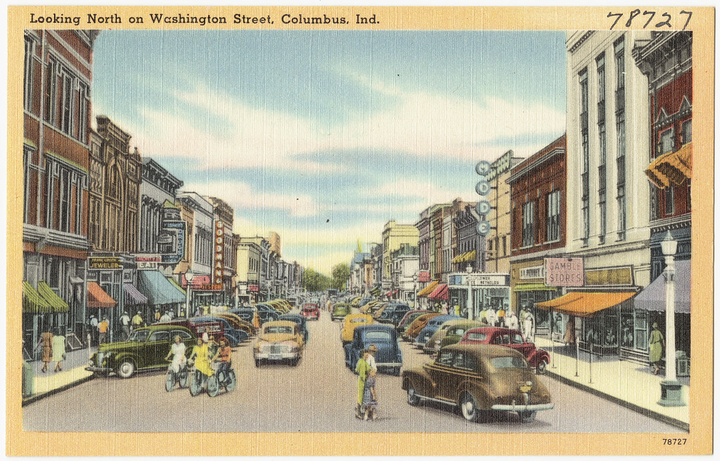 Looking north on Washington Street, Columbus, Ind. Flickr