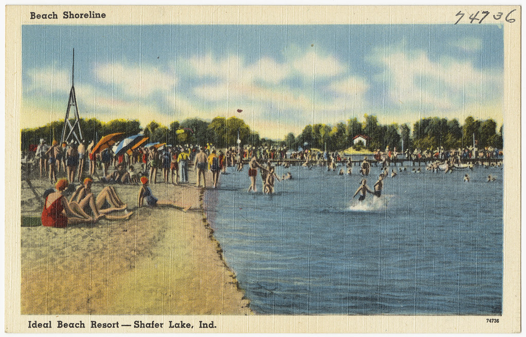 Beach shoreline, Ideal Beach Resort Shafer Lake, Ind. Flickr