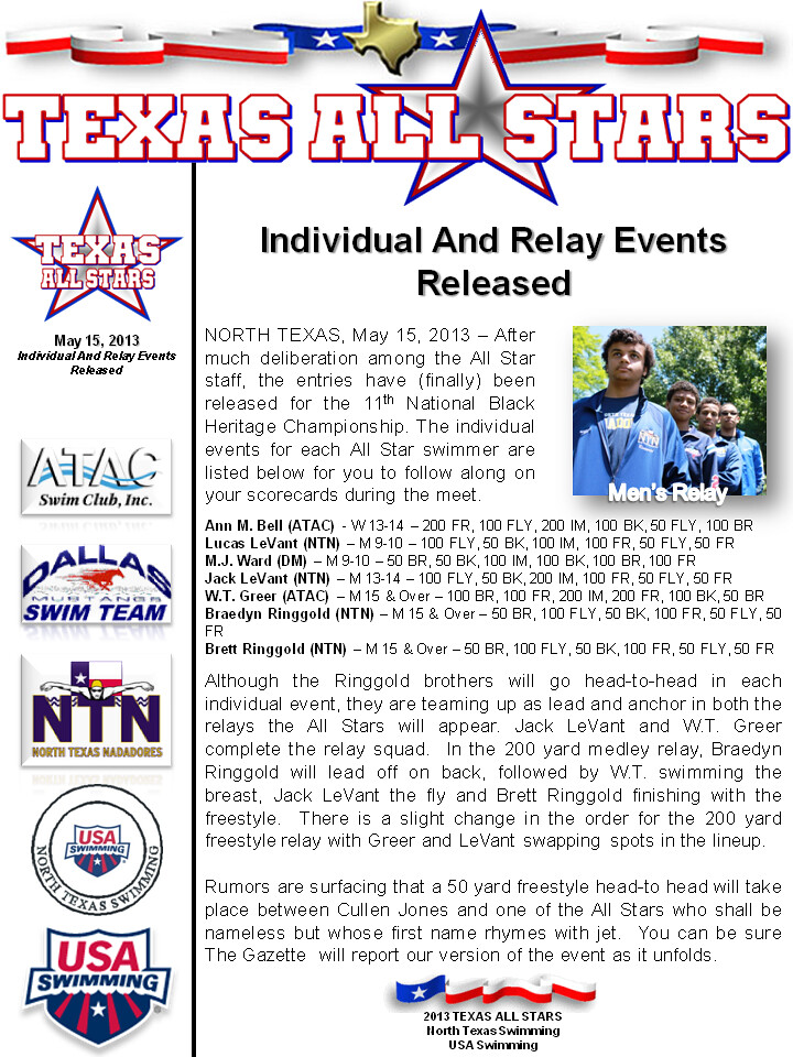 Texas All Stars Gazette 2013 0515 Individual and Relay E… Flickr