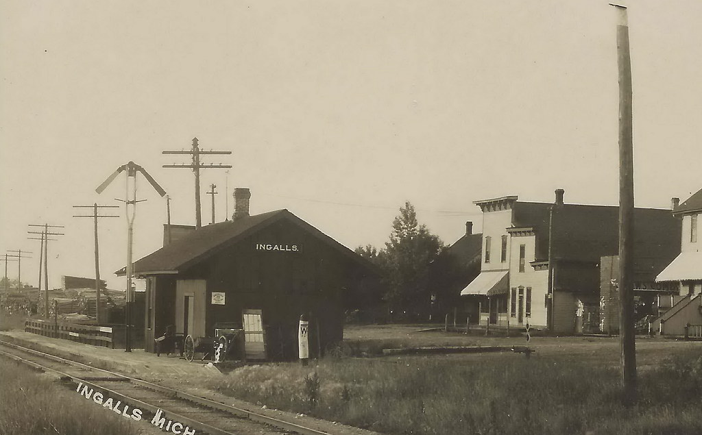 RR UP Ingalls MI RPPC c.1907 DEPOT Chicago & North Western… Flickr