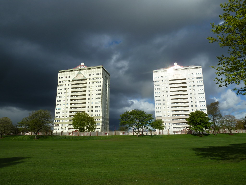 West End Park Coatbridge Ominous skies behind Brian Cairns Flickr