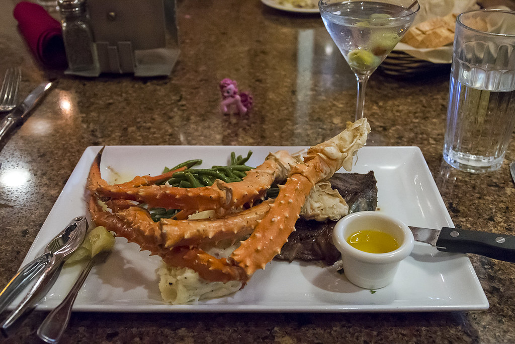 Crabs Steak, crab legs and martini. I am actually glad tha… Flickr