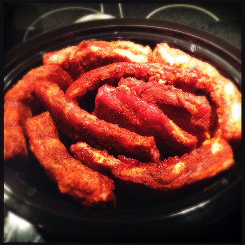 Dryrubbed St. Louis ribs loaded into the slowcooker. 46… Flickr