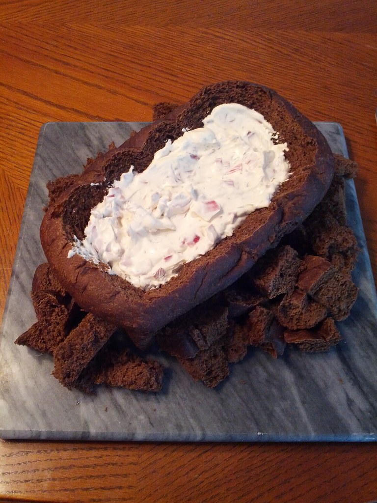 Chipped Beef Dip in a bread bowl Chipped Beef Dip in a
