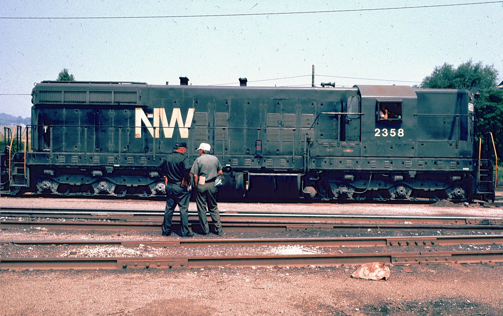 Norfolk and Western, exNKP SD9 2358, Mingo Junction, Ohio, July,1975