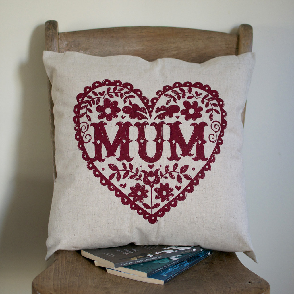 Hand Printed Mum Cushion a photo on Flickriver