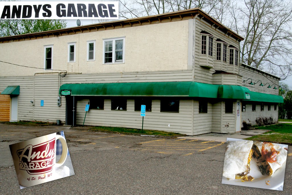 Andy's Garage The menu (on one side) says 'Andy's Garage' … Flickr
