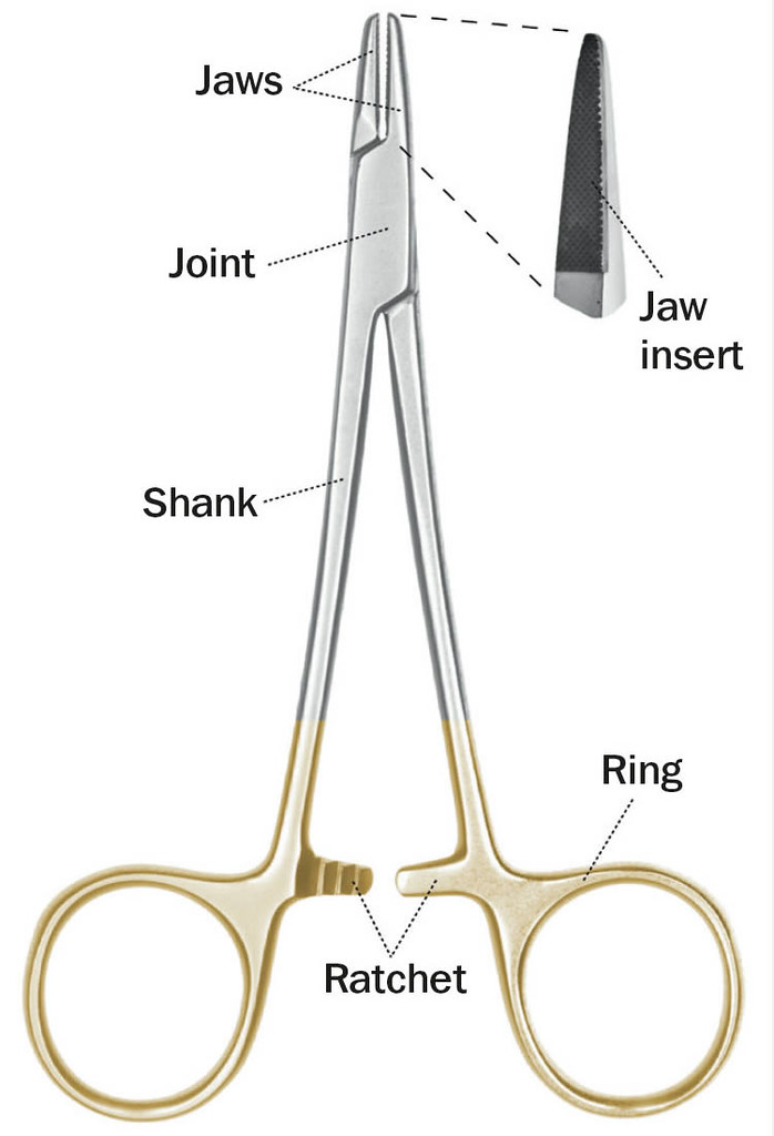 The main parts of a needle holder. The handles consist of … Flickr
