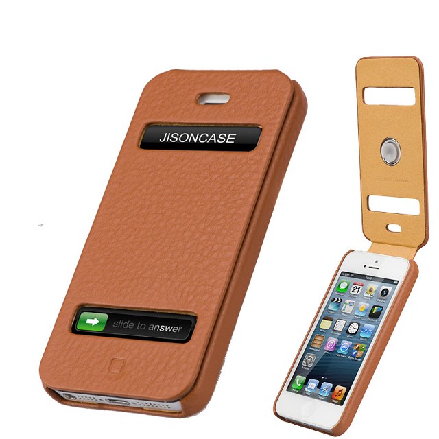 Genuine Leather Flip Case for iPhone 5 Jison Case Flickr