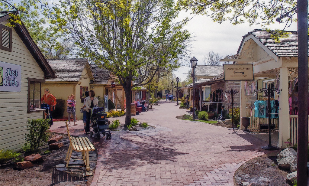 Walk and Shops, Gardner Village, West Jordan, Utah, USA © … Flickr
