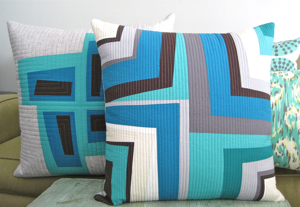 Modern Log Cabin Pillows Class Samples Sew Katie Did Flickr