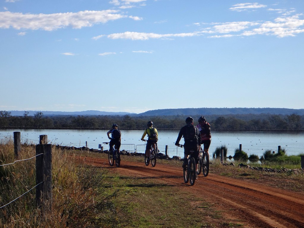 Lake Clarendon Riding along the dam wall at Lake Clarendon… Neil