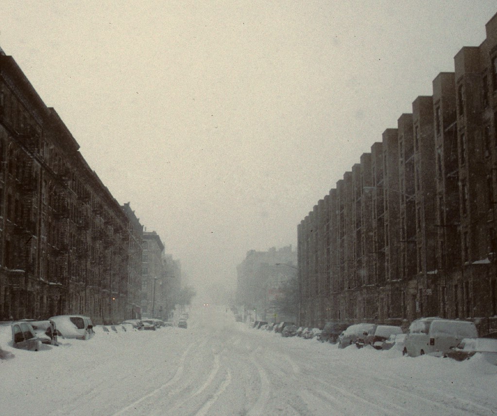 NY Snowstorm 196 135th Street, Manhattan. 2003. Steven Siegel Flickr