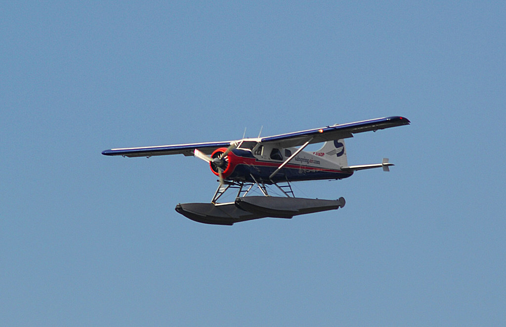 Float Plane arriving from Victoria,B.C.,to Vancouver,B.C.,Canada.,Hand