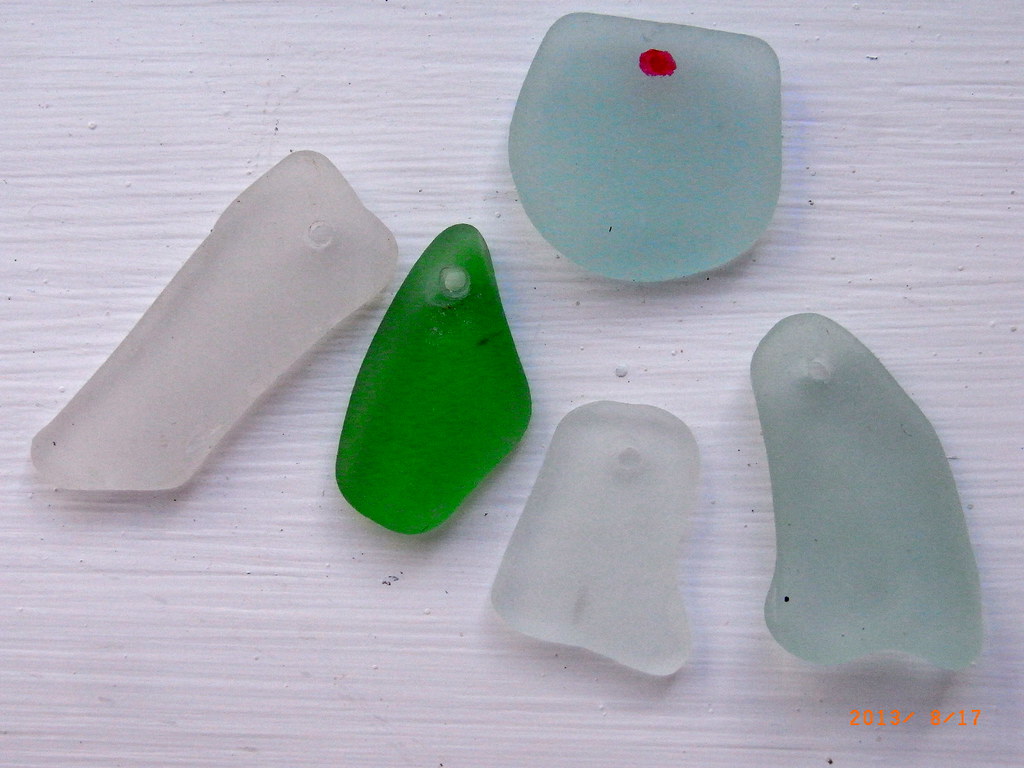 Drilled sea glass Drilled some holes with a diamond core d… Flickr