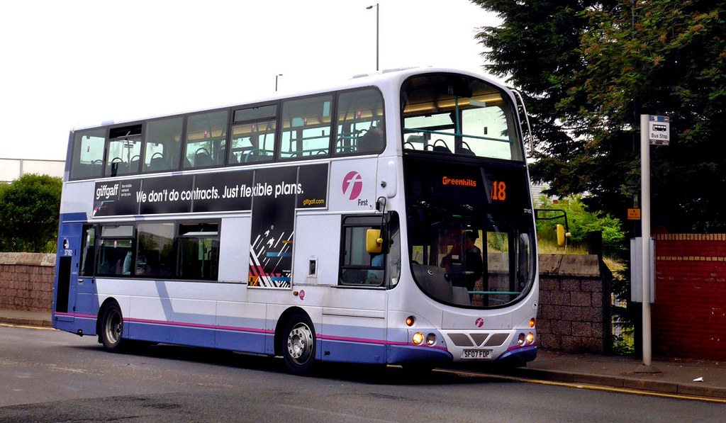 First Bus SF07 FDP in Farmloan Road, Rutherglen 2016 Flickr
