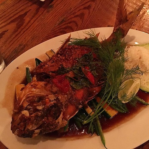 Whole sea bass crisp fried with divine tamarind ginger sau… Flickr