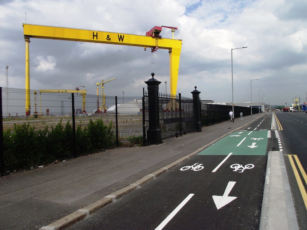 Cycle lane Sydenham Road, Belfast Developed by Belfast Cit… Flickr