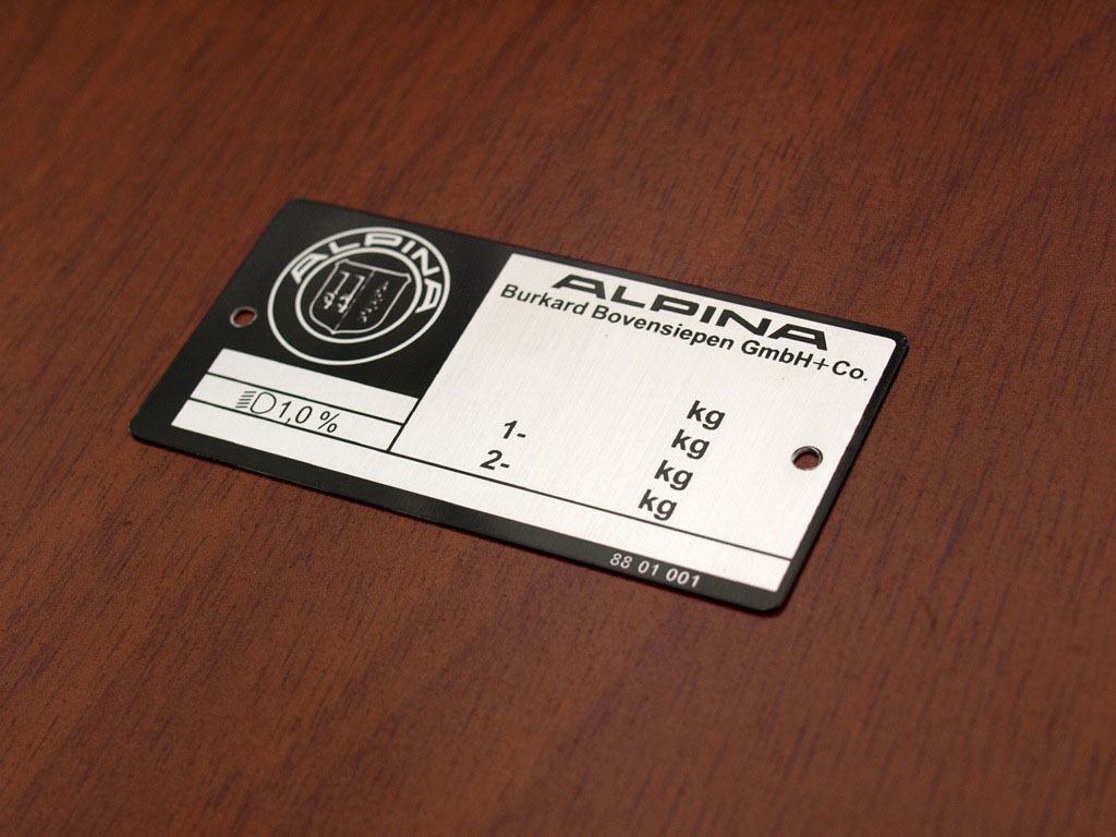 BMW Alpina VIN plates BMW Alpina Vintage plates and stickers Flickr