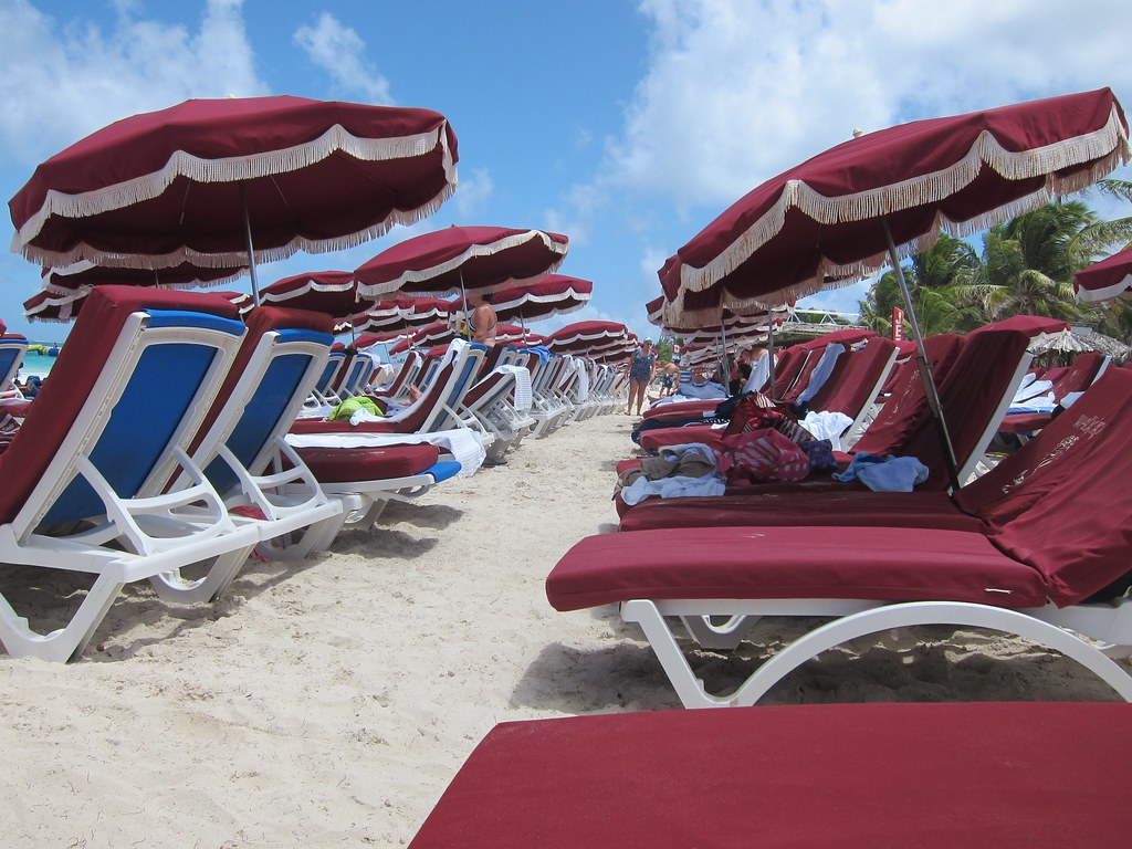 Orient Beach They pack the lounge chairs in pretty tight! Joe