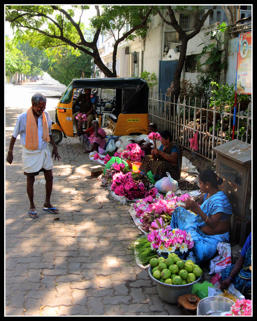 Tuktuk and Flower Sellers Pondicherry, India Howard Somerville Flickr