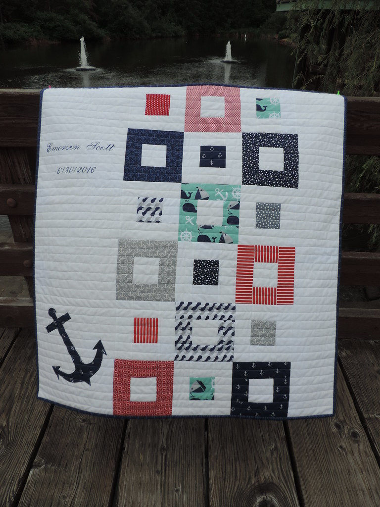 Nautical themed baby quilt Pink for me Flickr