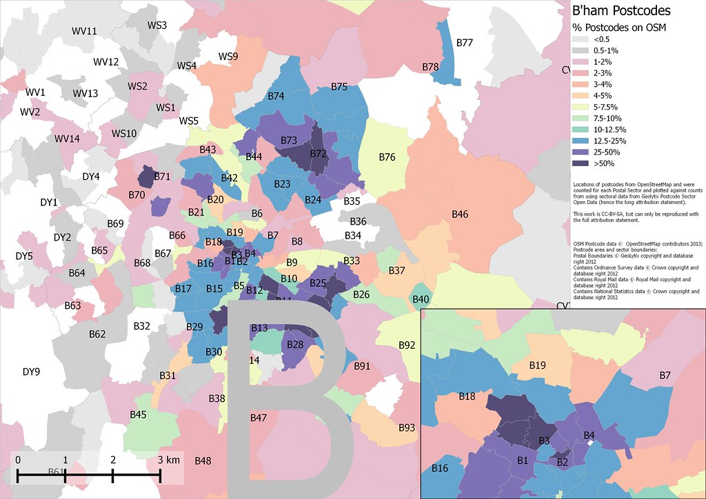 OSM postcode completion Birmingham postcodes by postal s… Flickr