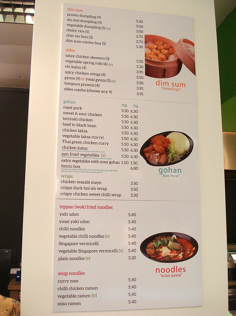 PanAsian menu at the Greenhill Food Hall, Croydon, London… Flickr