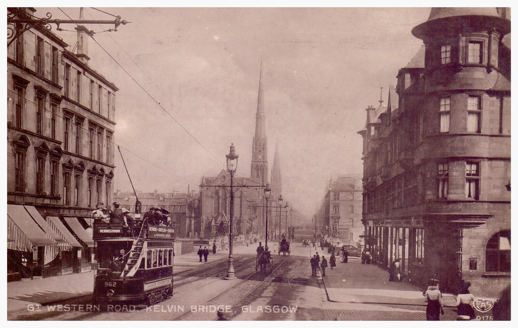 Great Western Road, Glasgow, 1915. A postcard view of Grea… Flickr
