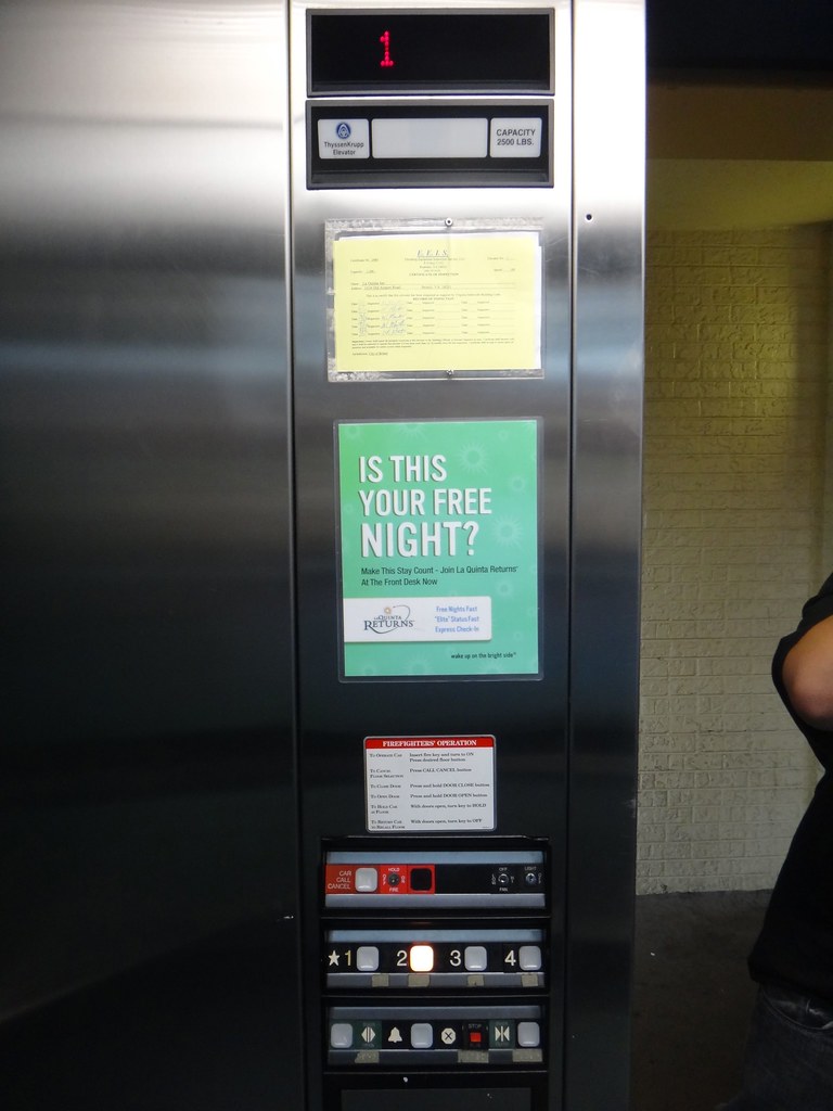 Dover Impulse elevator interior at La Quinta Bristol VA DieselDucy