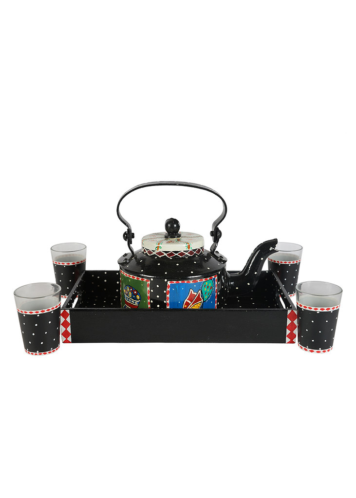 Hand painted Classy designer Mithila Magic Teakettle Set … Flickr