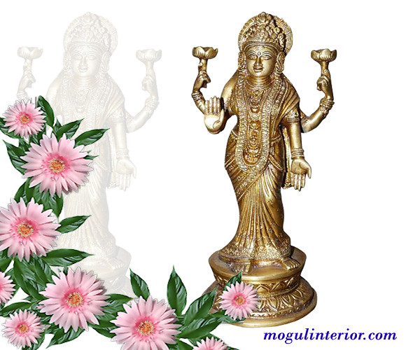Goddess Lakshmi Brass Statue Blessing Position Lakshmi is … Flickr